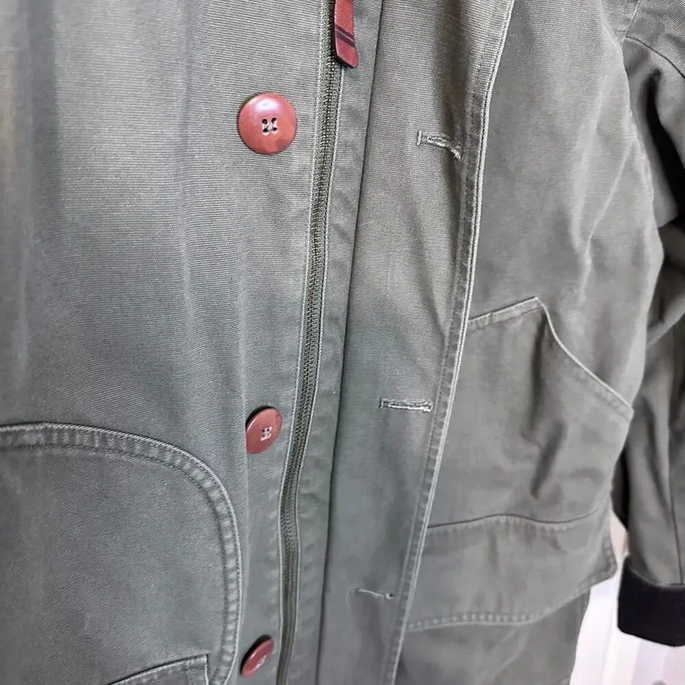 Lands' End Classic Americana Green Canvas Barn Jacket Medium
